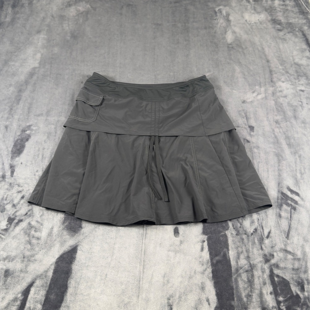 Athleta Skort Womens 12 Gray Tiered Ruffle Activewear Hiking Skirt 219056